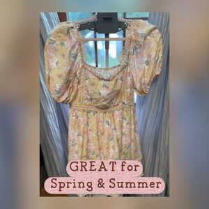 BEAUTIFUL cream Floral Boutique Dress